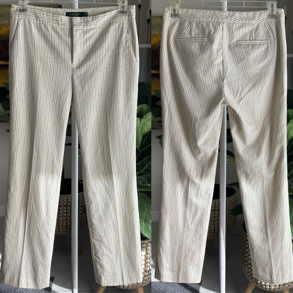 Ralph Lauren Beige Striped Wool blend Dress Pants sz 6